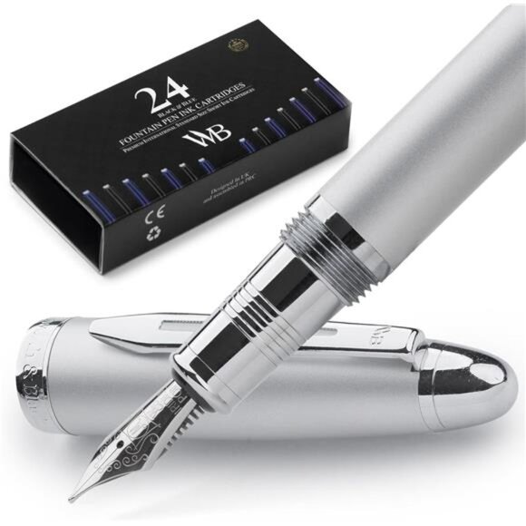 Other - Wordsworth & Black Majesti Fountain Pen-(Silver), Luxury Case, 24K Gold Finish;